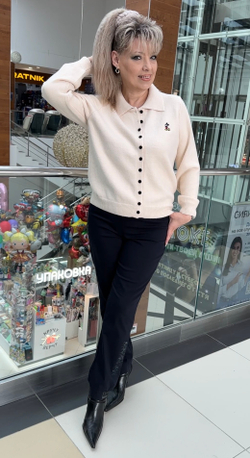 Темно-синие брюки-джоггеры на резинке со стразовым принтом