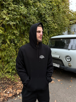 Худи Питерский Щит Фрактура Чёрный