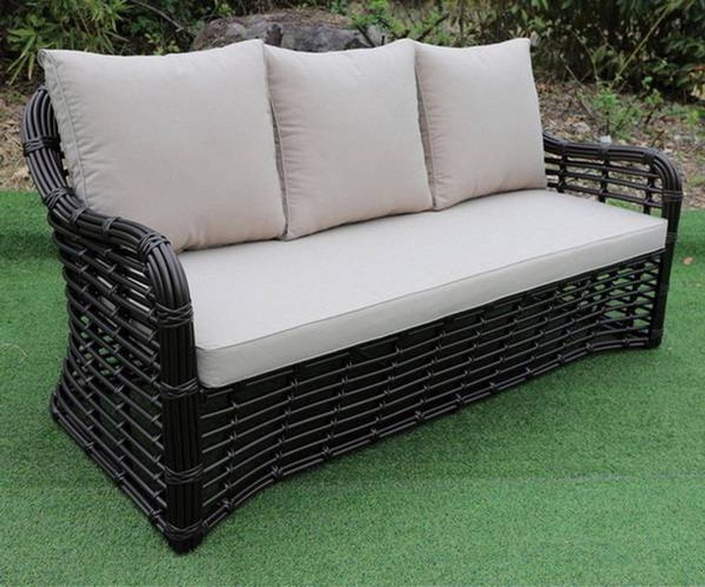 "Ницца" диван из искусственного ротанга трехместный, цвет бронзовый