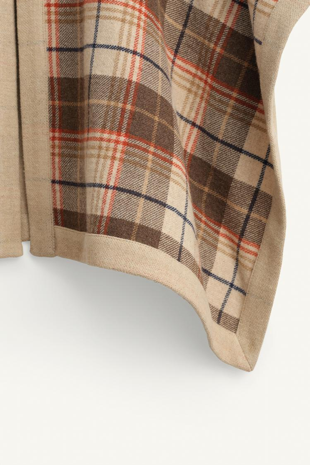 ZARA ПОНЧО С КРУГЛЫМ ВЫРЕЗОМ, БЕЖЕВО-КОРИЧНЕВЫЙ