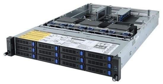 Сервер GIGABYTE R282-Z93 (rev. 115) без процессора/без ОЗУ/без накопителей/2 x 2000 Вт/LAN 1 Гбит/c