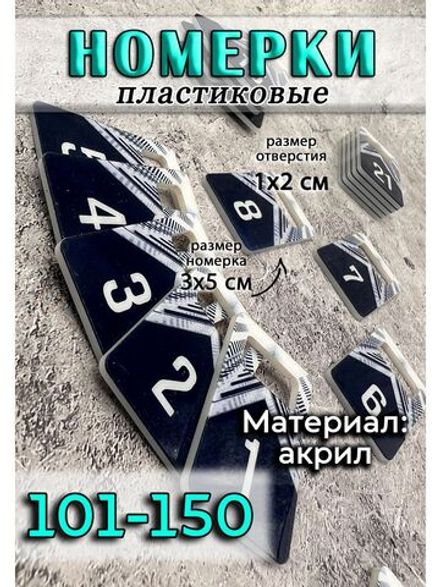 Номерки для ключей акрил 3х5 см