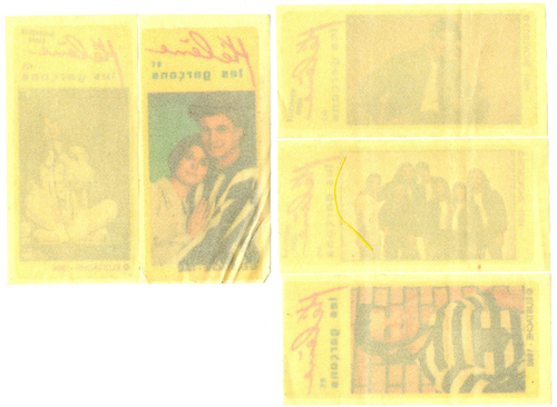 Наклейки 5 штук Helene et les garcons / Элен и ребята. 1992 - 1994 гг. Без повторов