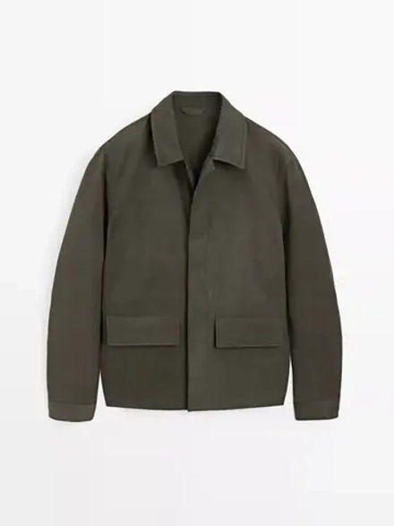Massimo Dutti Куртка из 100% хлопка, хаки