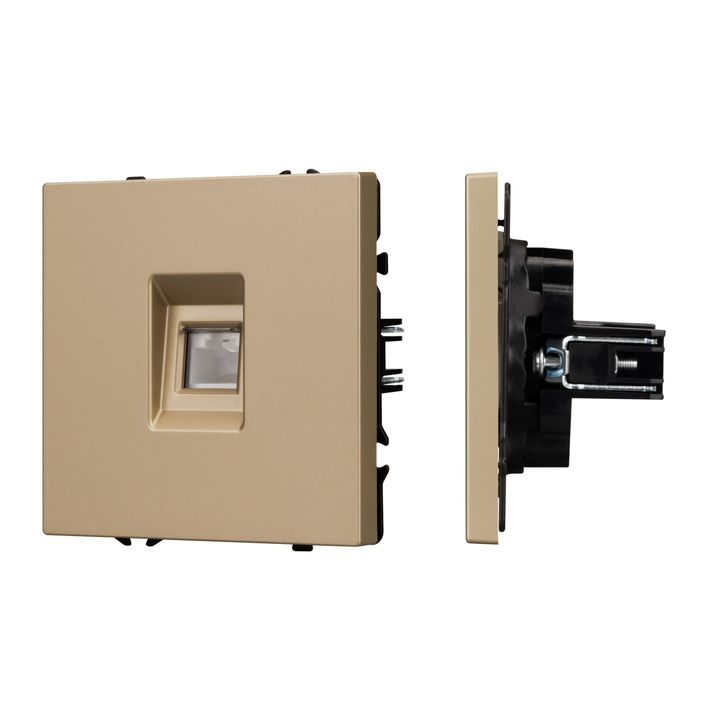 Механизм телефонной розетки SCT-NOBE-MTL1-SFPL-GD (RJ-11, 4C) Arlight 054302