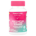 Pink Stork, Жевательные таблетки от послеродового выпадения волос, с клубникой, 60 жевательных таблеток