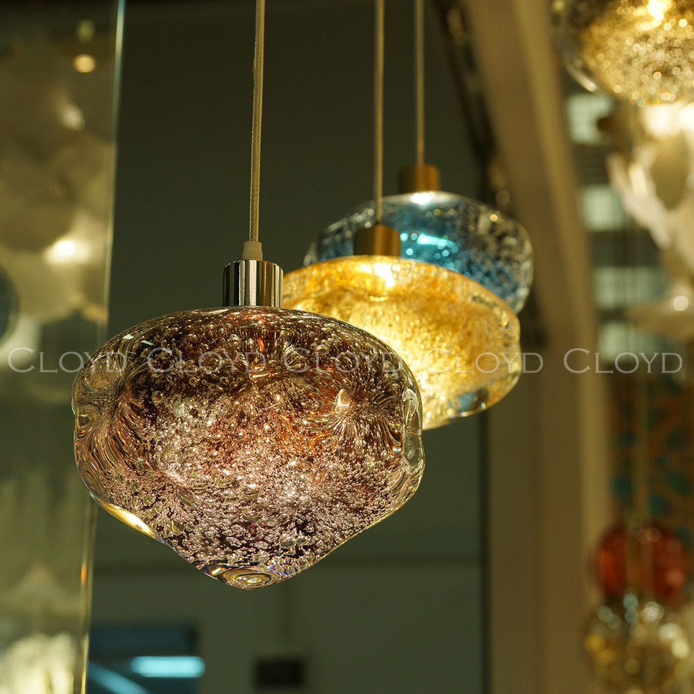 Подвесной светильник Cloyd VOCAL P1 / хром - розовое стекло (арт.11346)