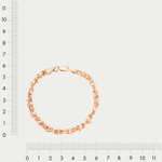 Браслет цепной из розового золота 585 пробы без вставок для женщин (арт. мбкв-120)