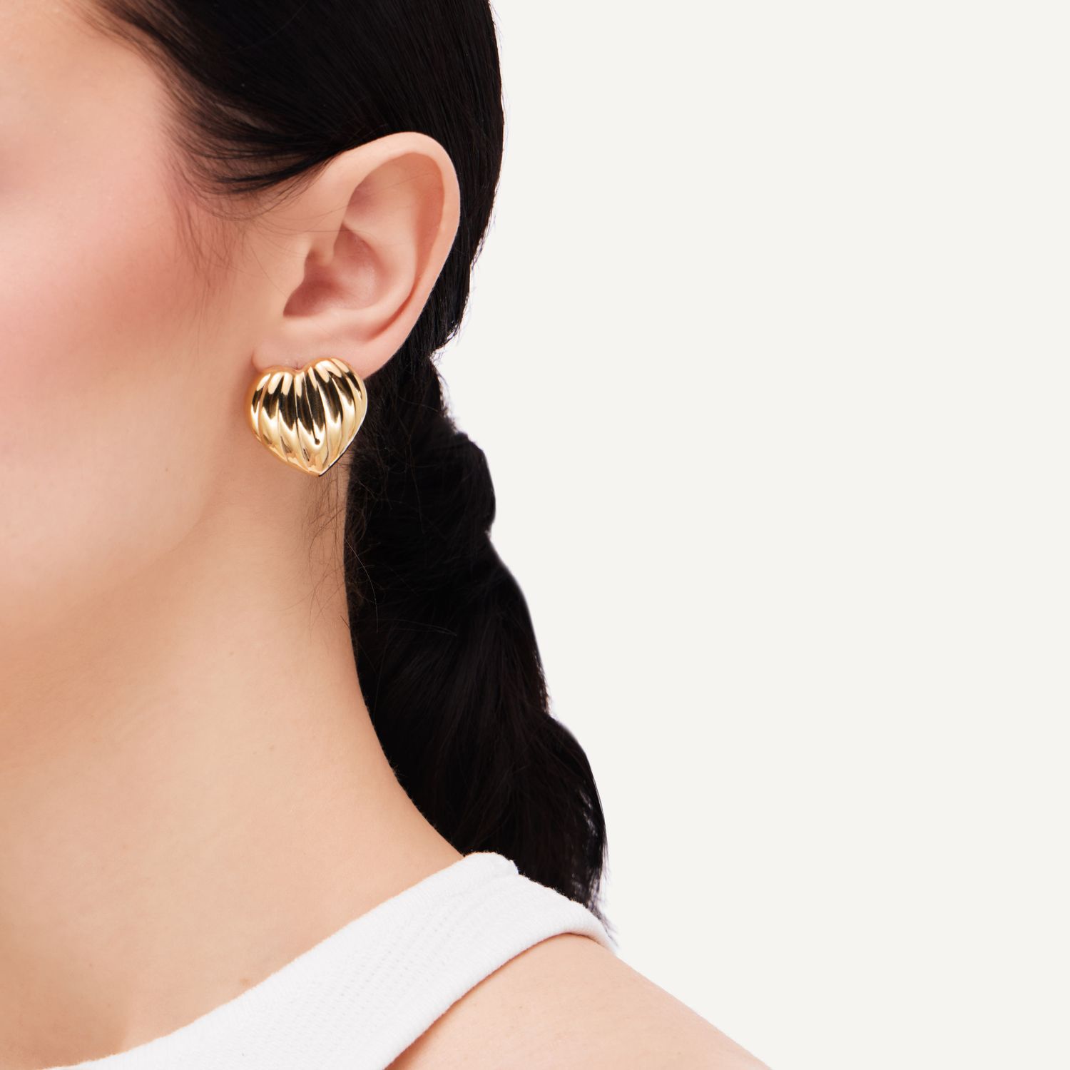 Серьги Plicated Heart Earrings – Gold