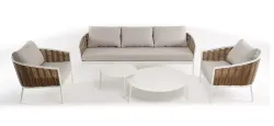 "Тоскана" лаунж-зона из искусственного ротанга, цвет соломенный