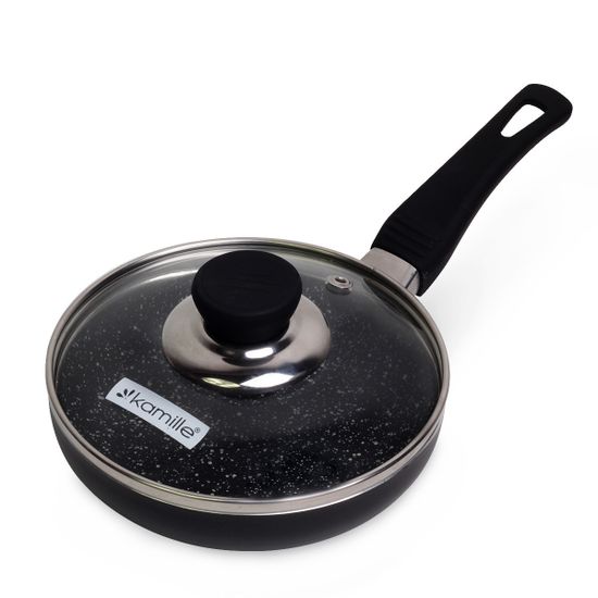 Набор блинная сковорода 22 см. и маленькая сковорода с крышкой d14 см. Kamille KM-0615MR