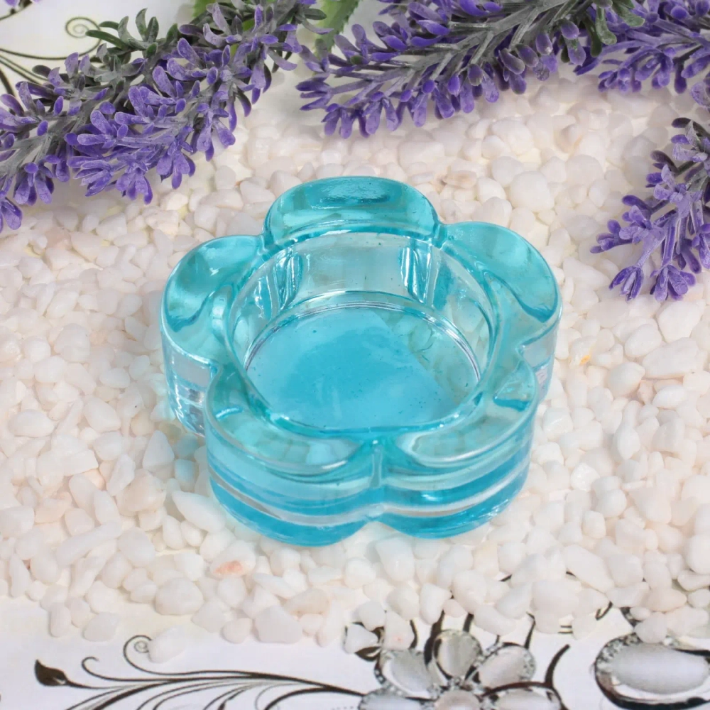 Подсвечник «Tea-цветок» 6,5*2,5см цвет голубой