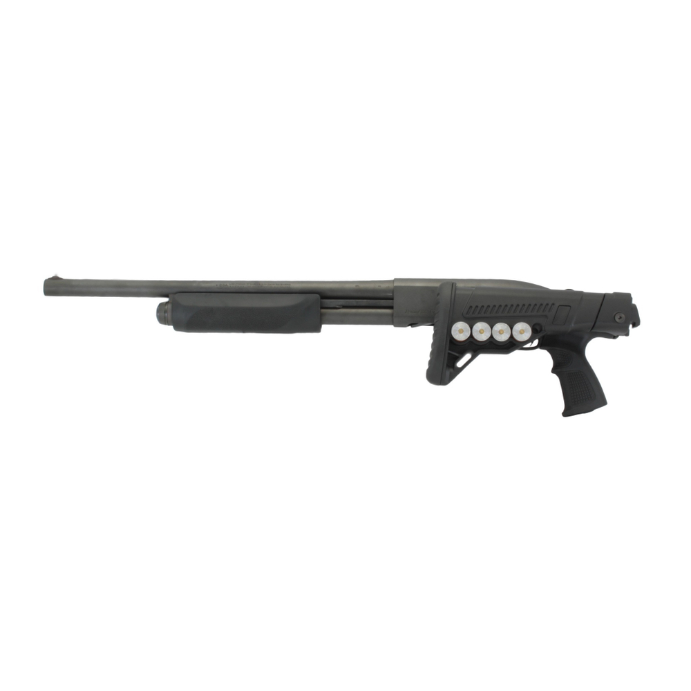 Телескопический складной приклад с патронташем Remington 870/750, DLG Tactical. Черный