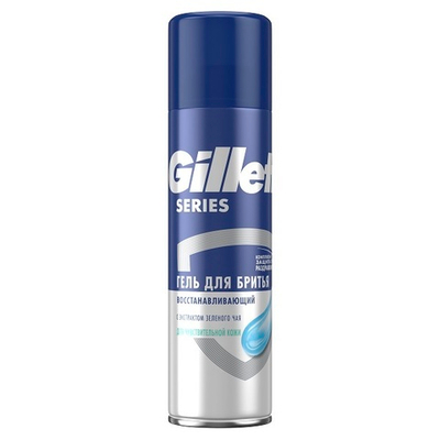 GILLETTE Гель д/бритья д/чувст.кожи с экст.зел.чая 200мл.
