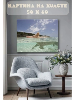 Картина на стену 40 X 50 Свинка в море