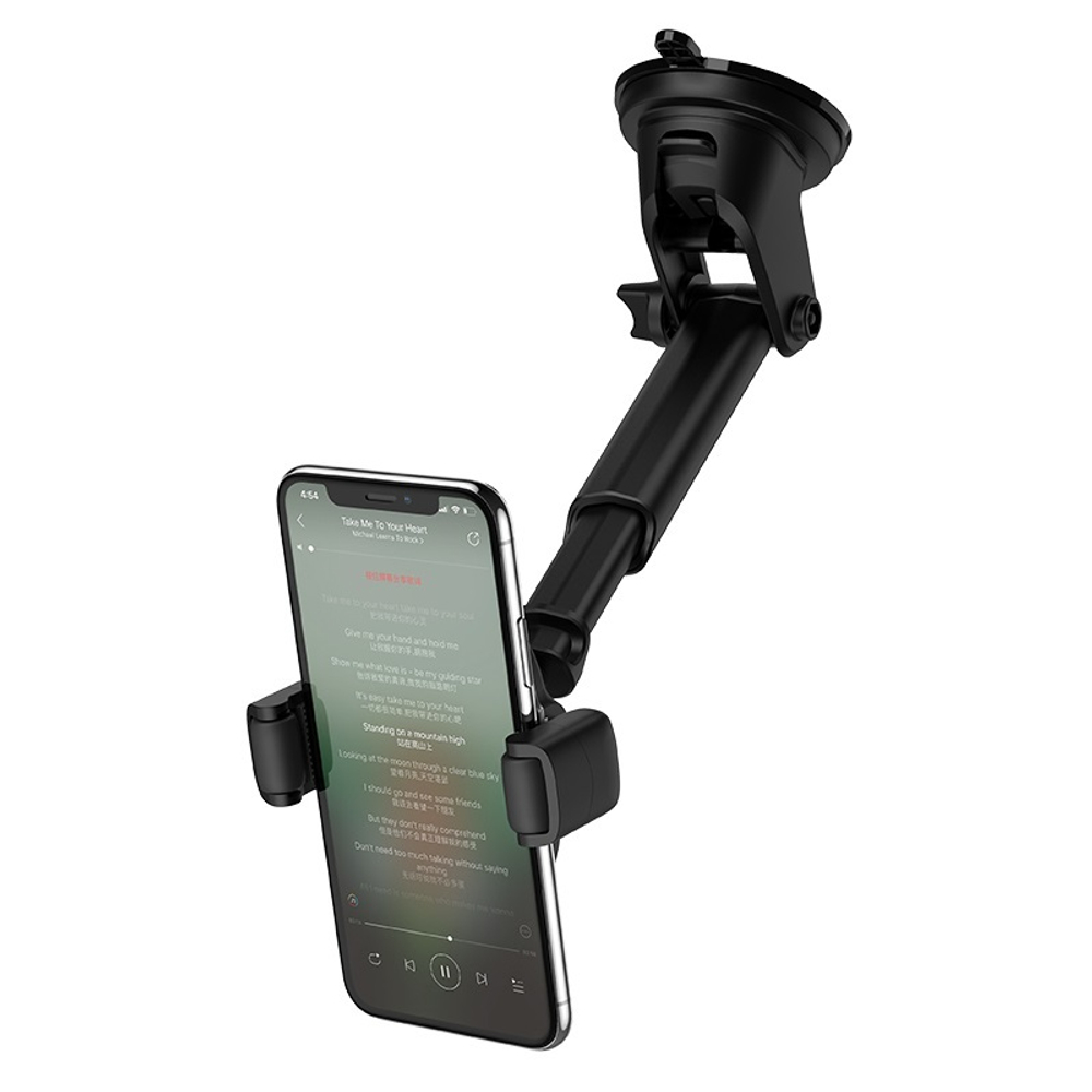 Автомобильный держатель Hoco S12 Lite (раздвижной) Черный