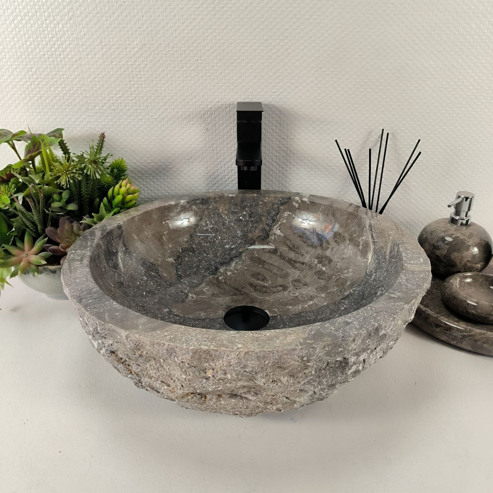Раковина из мрамора Erozy Grey EM-64528 46*46*15 0186