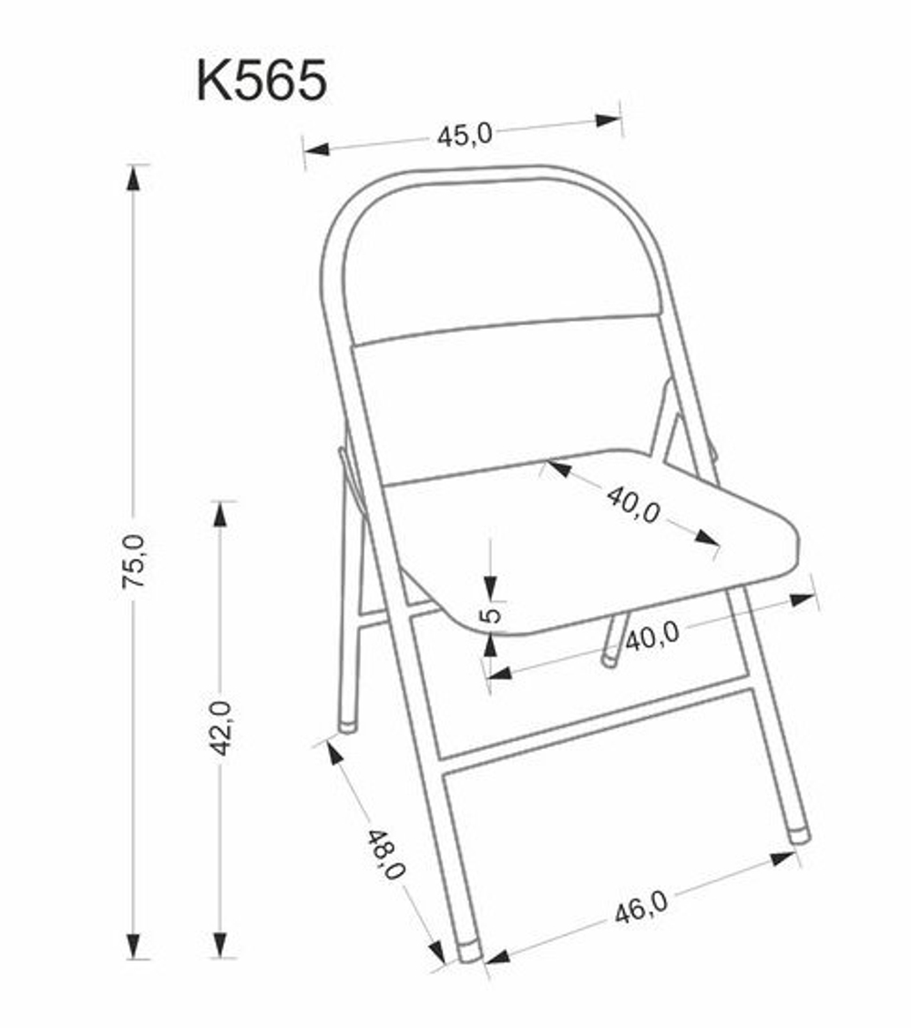 Стул HALMAR K565 белый, складной