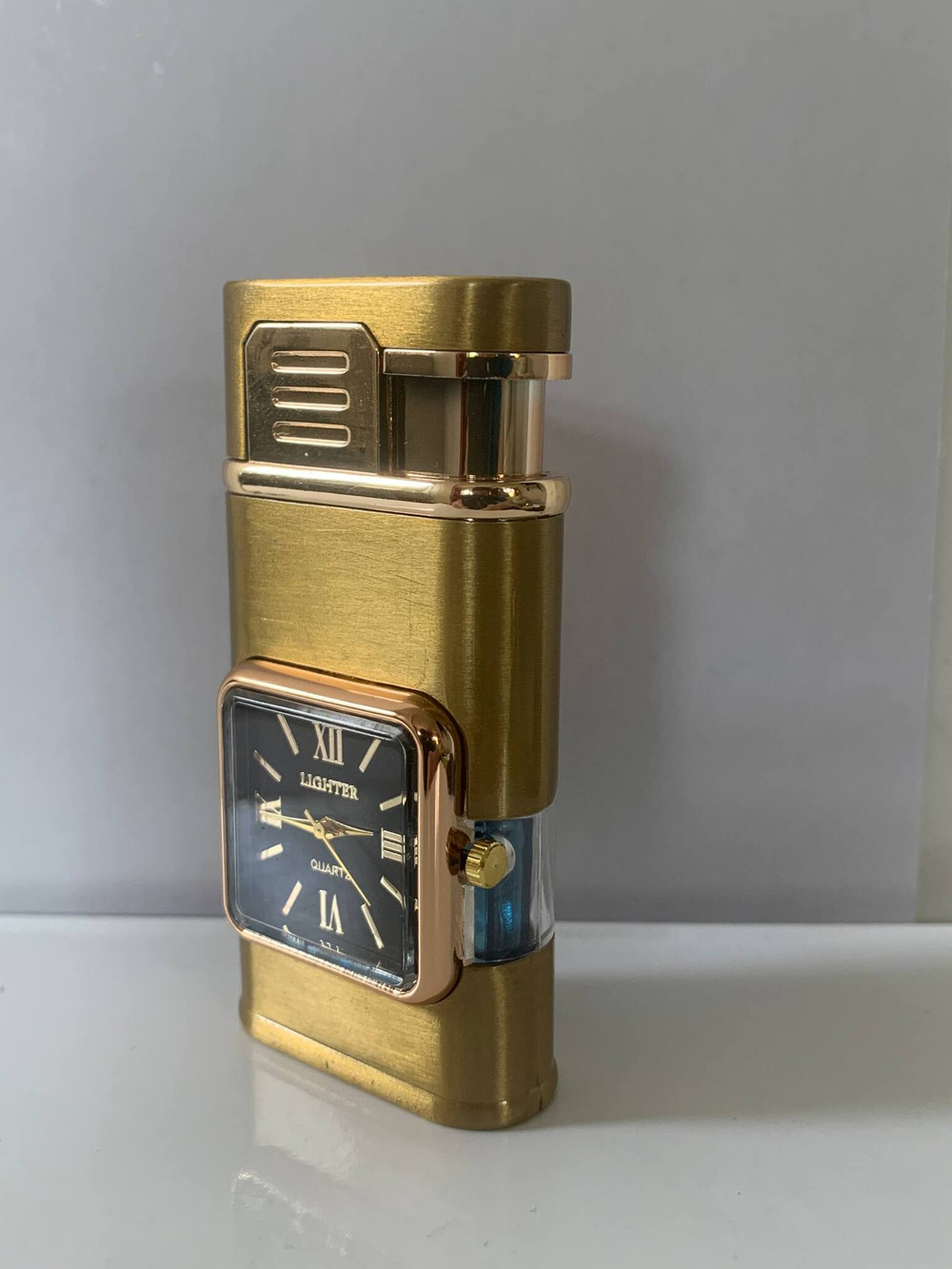 газовая зажигалка часы, черный мат.2