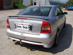 Оцинкованный фаркоп на Opel Astra G хетчбек 3/5 дверей, седан, купе, кабриолет 1998-2004, номерной знак на задней двери (без электрики), Galia O008A