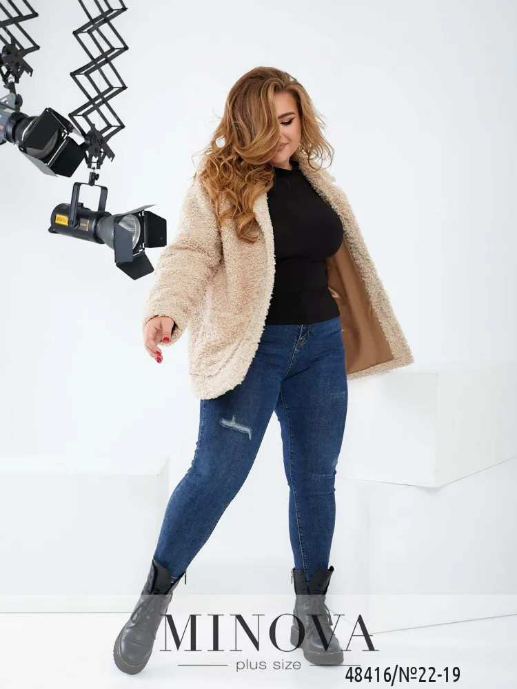 Пальто 22-19-Бежевый Minova