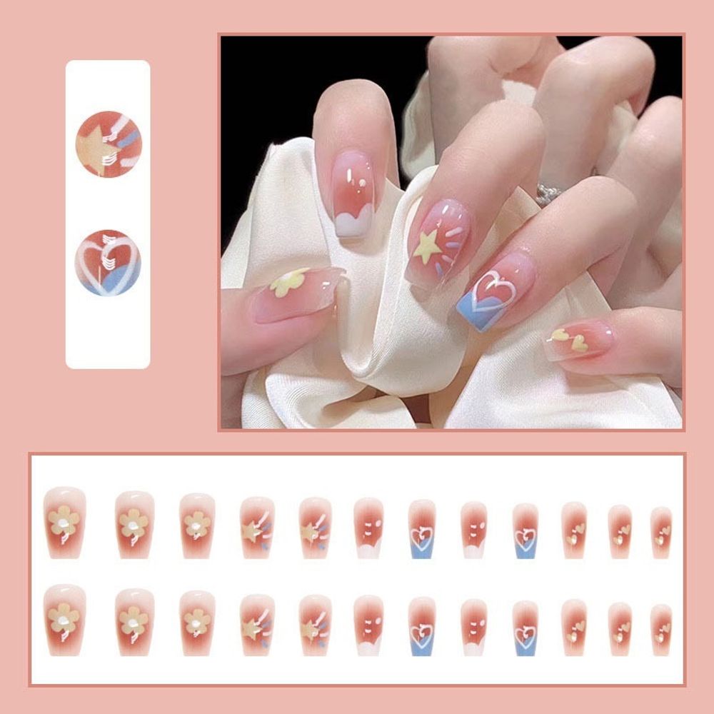 Набор накладных ногтей  &quot;Beauty Nails&quot;, сердца-звезды