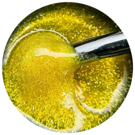 Гель моделирующий мерцающий желтый 15мл,ОПЦИЯ