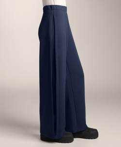 OYSHO Брюки-кокон с боковой складкой и начесом из модала, синий