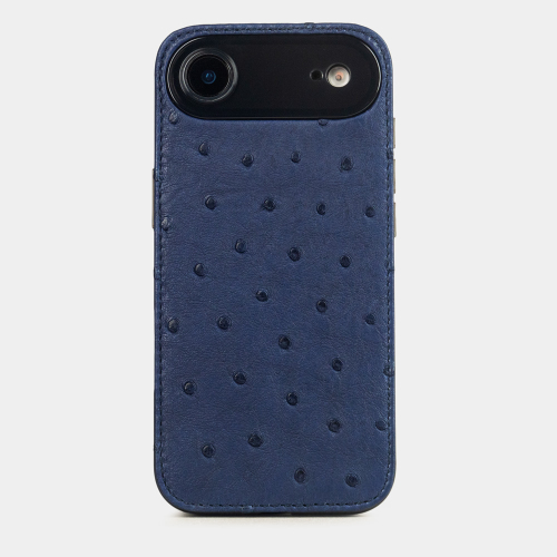 Чехол-накладка для iPhone 17 Air - кожа страуса, синий