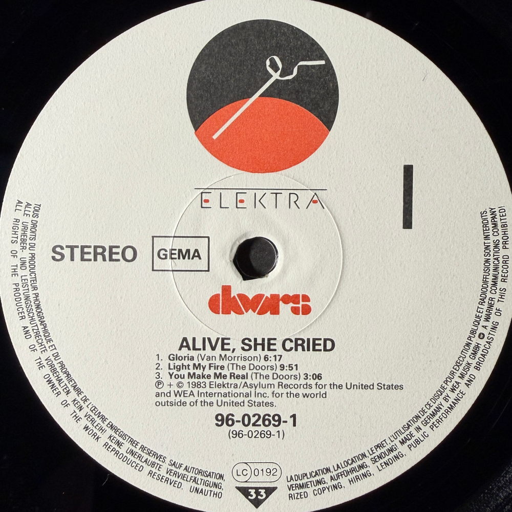 Виниловая пластинка Doors ‎– Alive, She Cried LP