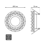 Св-к Gauss LED Backlight BL036 Кругл. GU5.3 4100K черный/Кристал/ хром