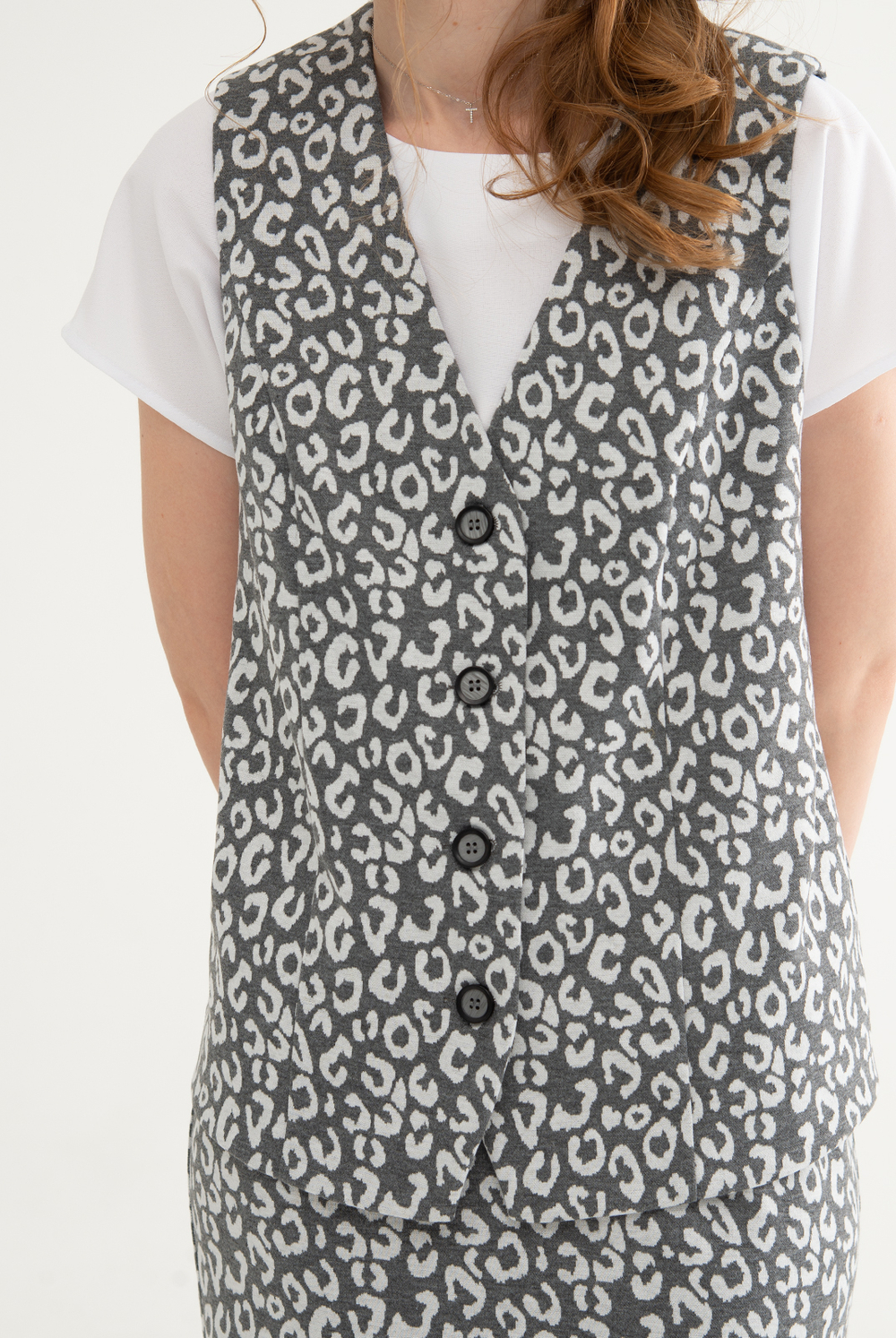 Жилет женский 4732за, Леопард #225Леи064732за