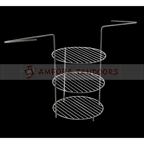 Этажерка 3-ярусная средняя мясная d=22см к тандырам Атаман Большой Дастархан Есаул Охотник Скиф