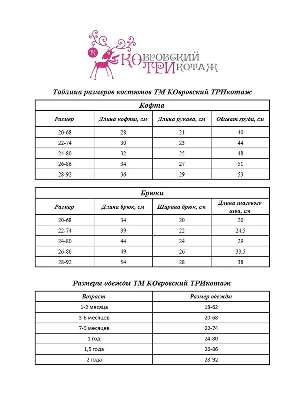 Комплект вязаный