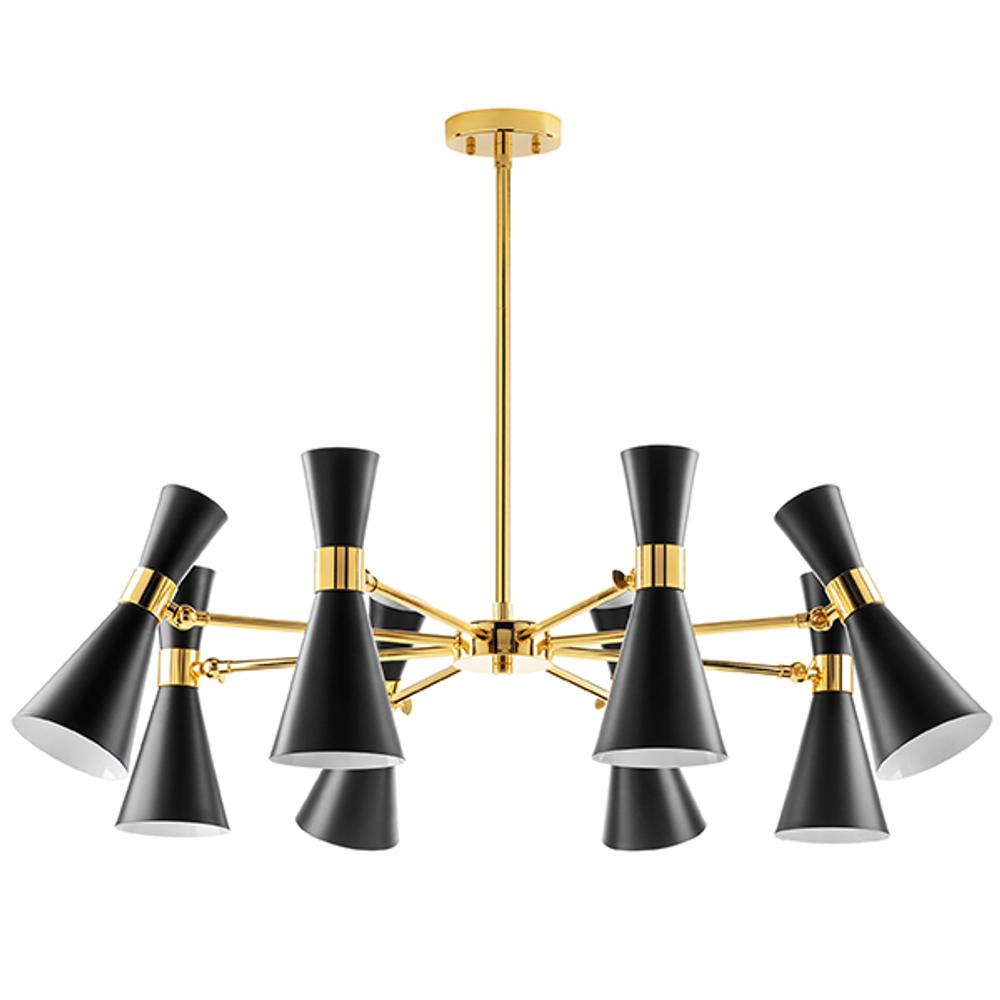 816087 Люстра DUMO 8х40W E14 ЧЕРНЫЙ МАТОВЫЙ/ЗОЛОТО