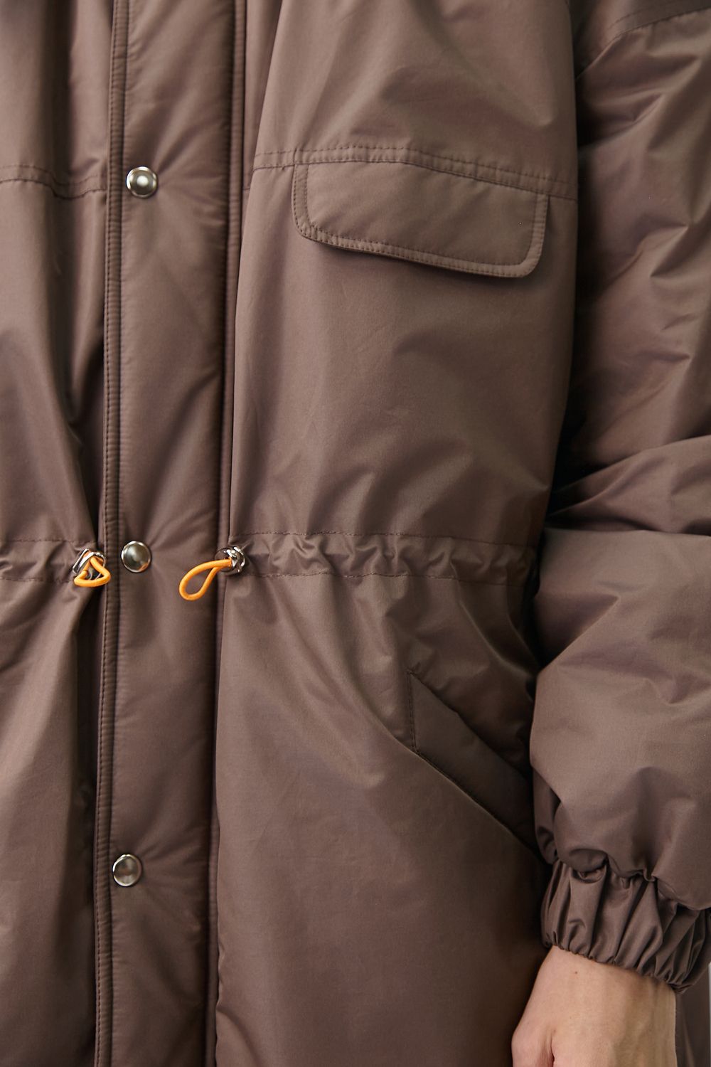 Парка Choompu оверсайз коричневая