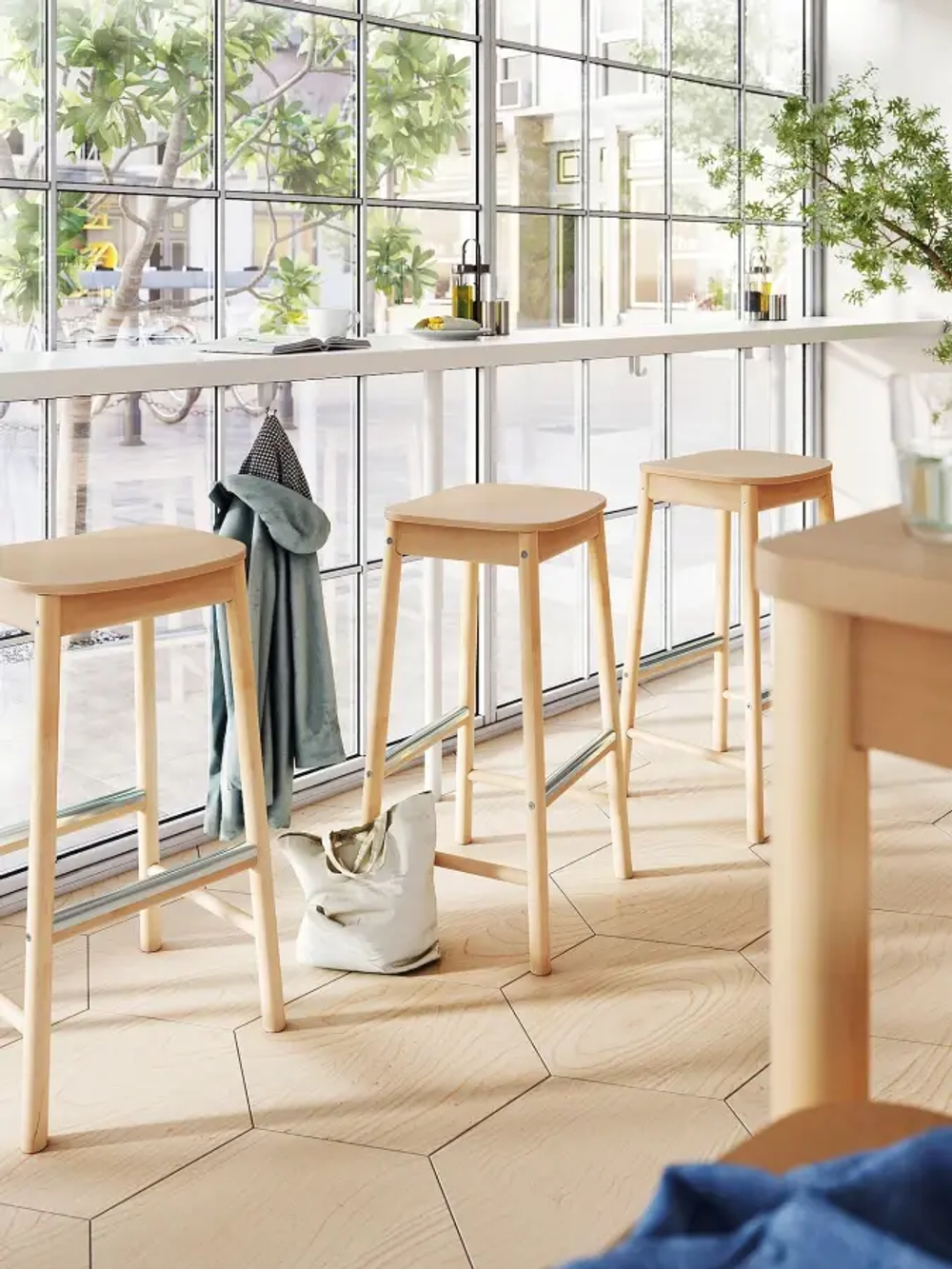 Барный стул - IKEA  RÖNNINGE/RONNINGE /РЁННИНГЕ  ИКЕА, 39х44х75 см ,  береза