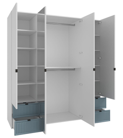 Шкаф для одежды, шкаф белый,синий, Окленд 79-658.2Т