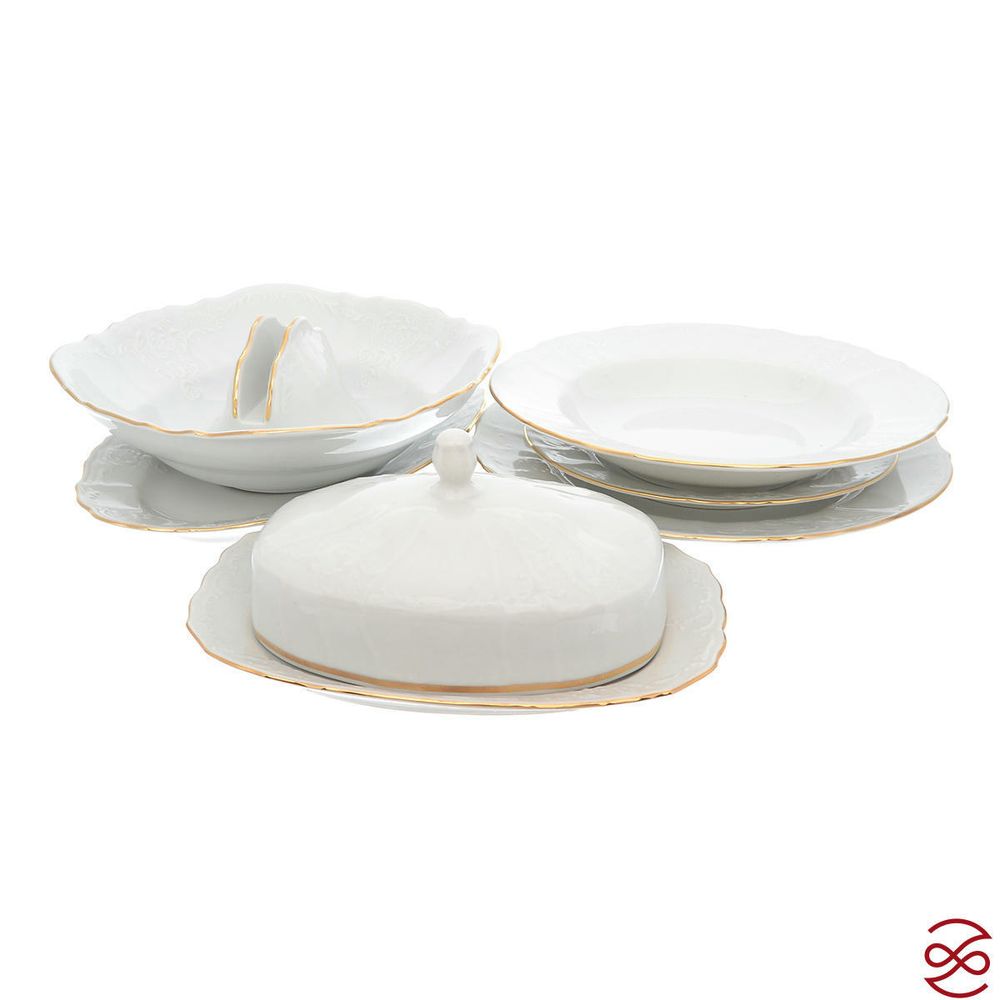 Столовый сервиз на 6 персон Bernadotte Белый узор 24 предметов