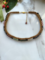 Стойка/чокер ручной работы из бисера и камня Турмалин