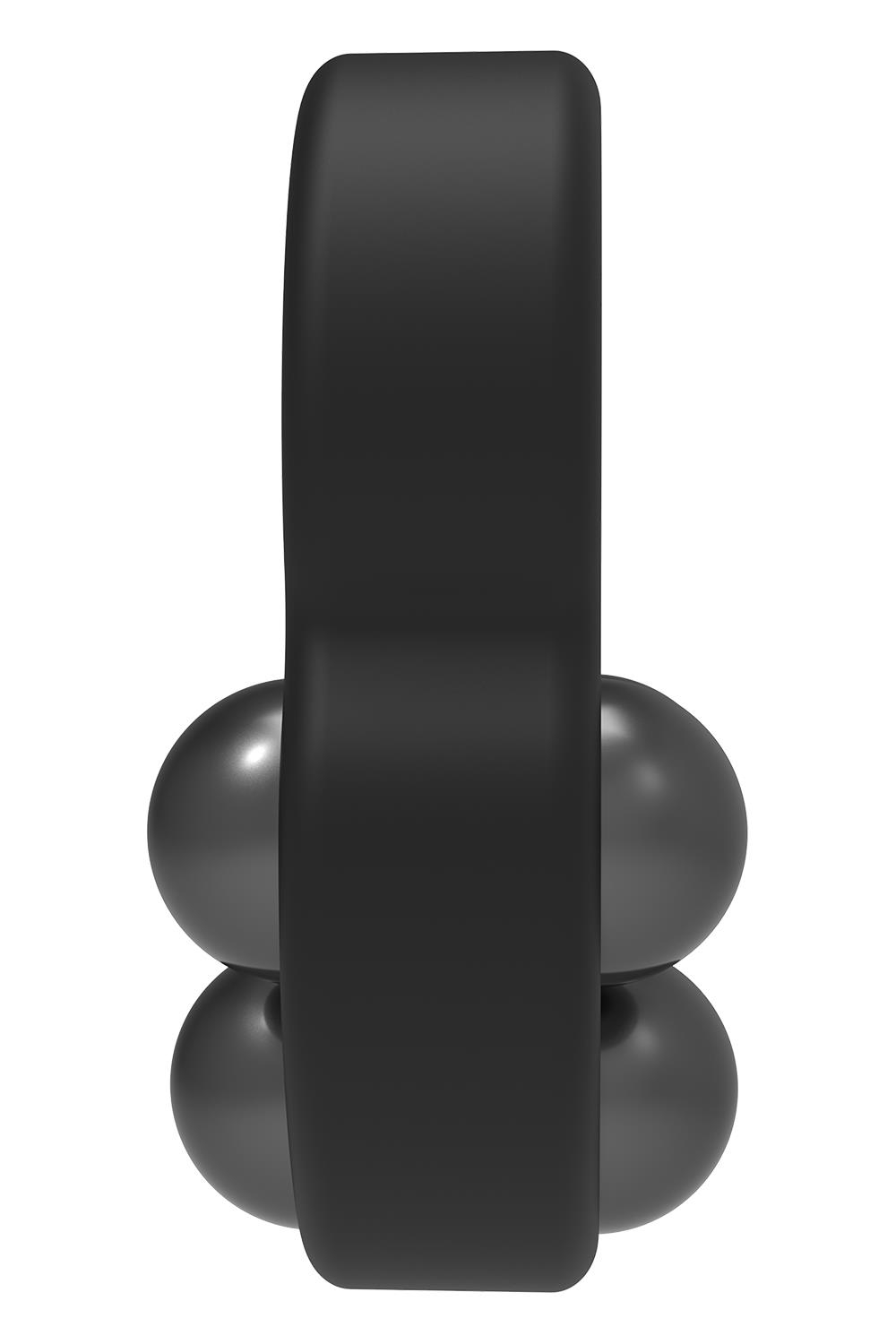 Черное эрекционное кольцо с утяжелителями (Цвет: черный)