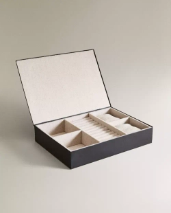 ZARA HOME БОЛЬШАЯ МЕТАЛЛИЧЕСКАЯ ШКАТУЛКА ДЛЯ ДРАГОЦЕННОСТЕЙ, ЧЕРНЫЙ