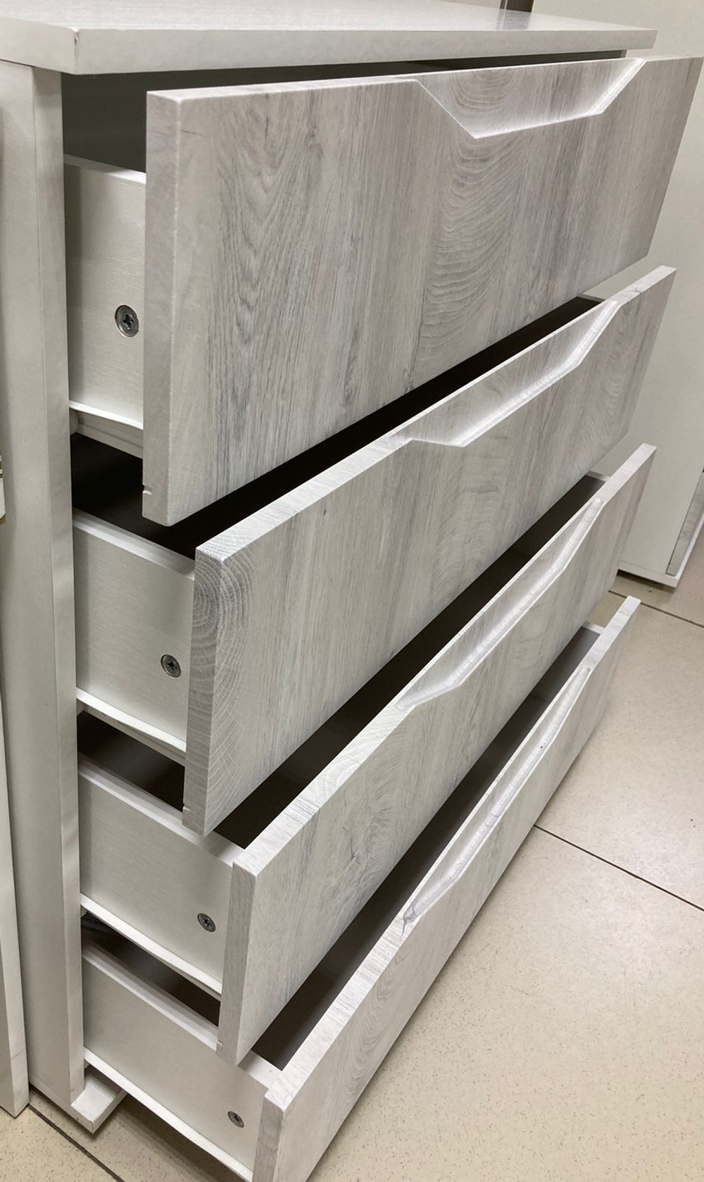 Комод 4 Сорренто Белый/Рамбла