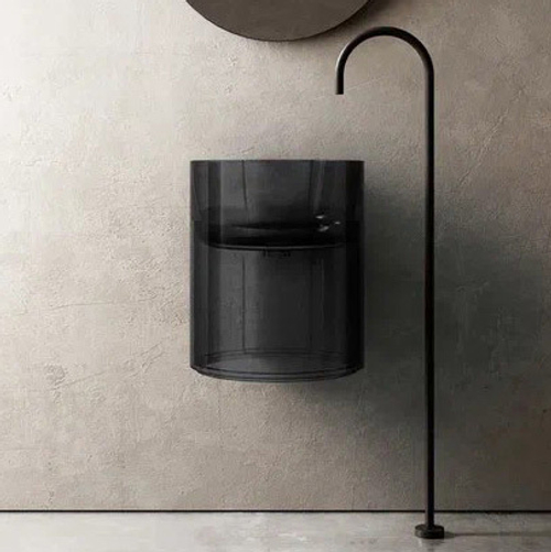 Раковина подвесная прозрачная ABBER Kristall AT2704Onyx черная