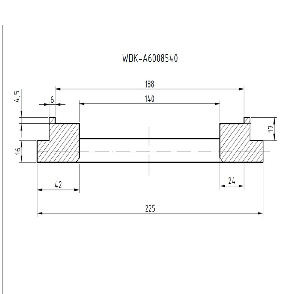 WDK-A6008540/6000378  Фланец для колес, диаметр 225 мм для вала 36 мм