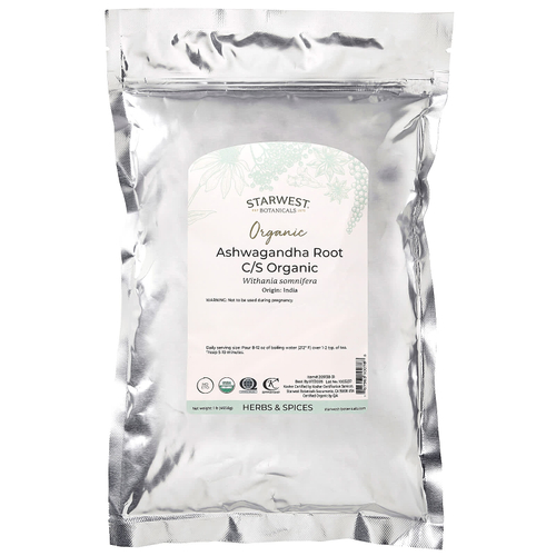 Starwest Botanicals, Органический корень ашваганды C / S, 453,6 г (1 фунт)