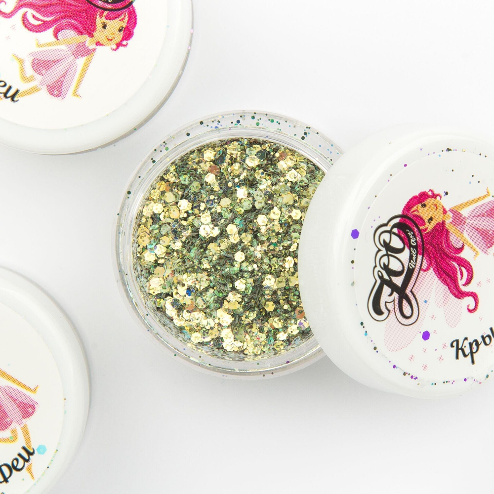 1404 Шестигранники микс "Крылья феи" 2 г, ZOO NAIL ART