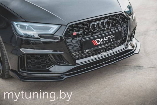 Сплиттер бампера переднего для AUDI RS3 8V Limousine / Sportback рестайлинг (17-...)
