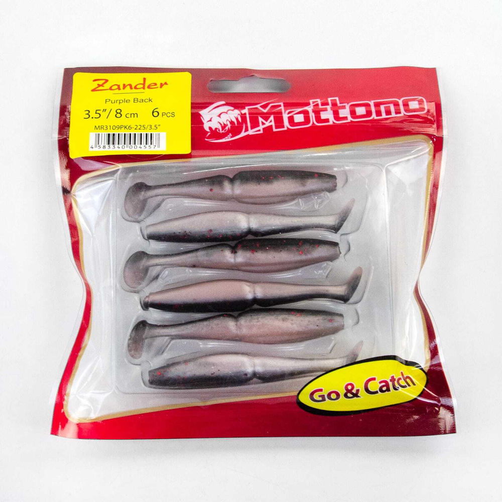 Виброхвост Mottomo Zander (80мм, 3.5гр), 6шт/уп