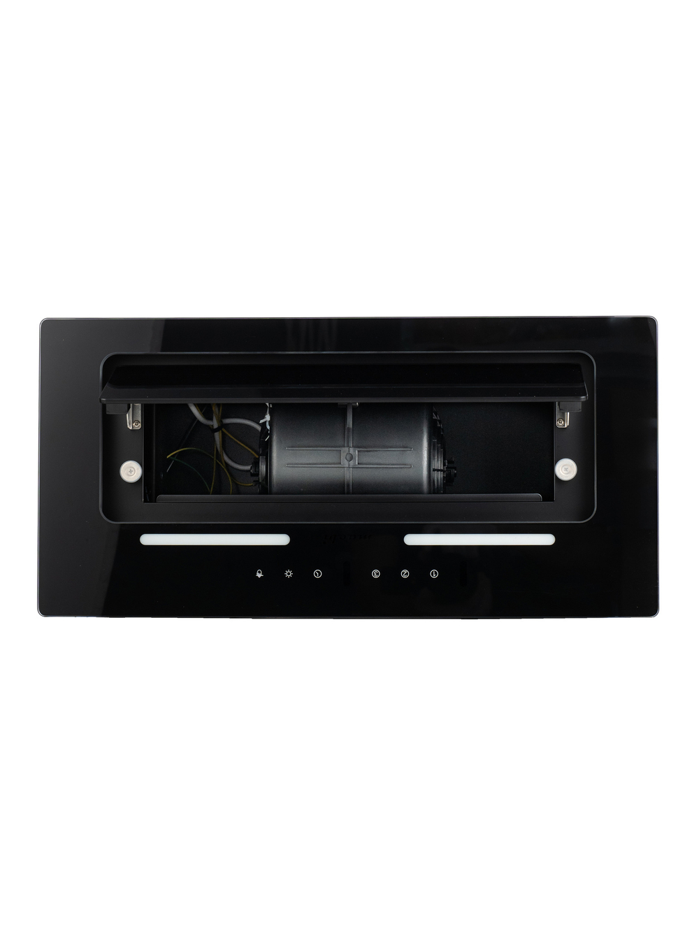 Вытяжка кухонная LedyDC-60GT (BLACK) черный, D150мм,1100м3/ч, полновстраиваемая, ИНВЕРТОРНЫЙ Мотор 110Ватт (Энергетическая эфф-ть класс А+), стекло 60см, сенсорное управление + управление жестами (MACBI)